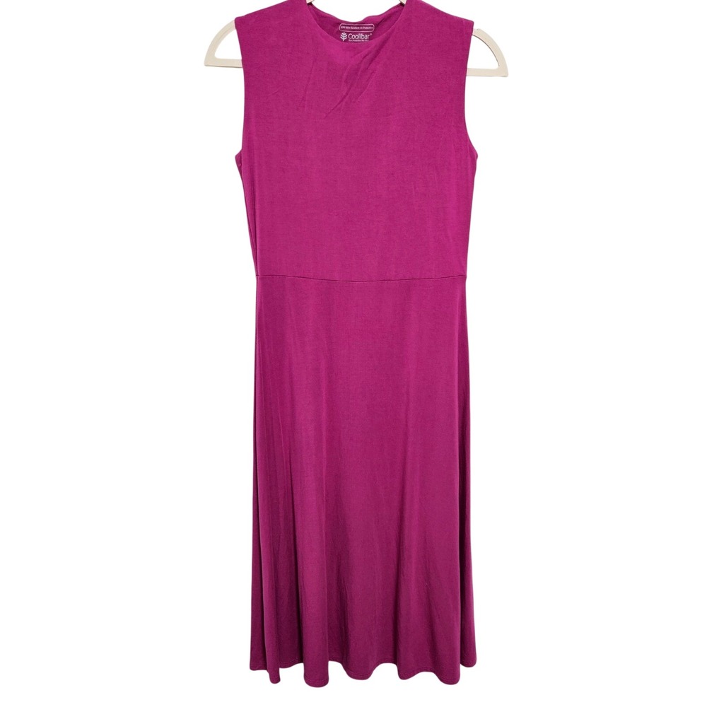 Coolibar Tierra Tank Dress Pink UPF 50+ Sun‎ Protection Sleeveless Midi 10657 S